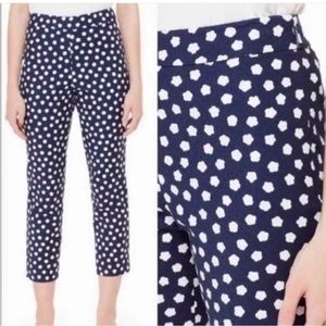 kate spade Navy and White Polka Dot Cropped Pants